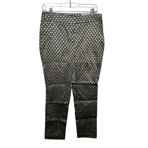 Chico’s Jacquard Ankle Pants Women’s Size 0 Black Gold Slim Tapered Ultimate Fit